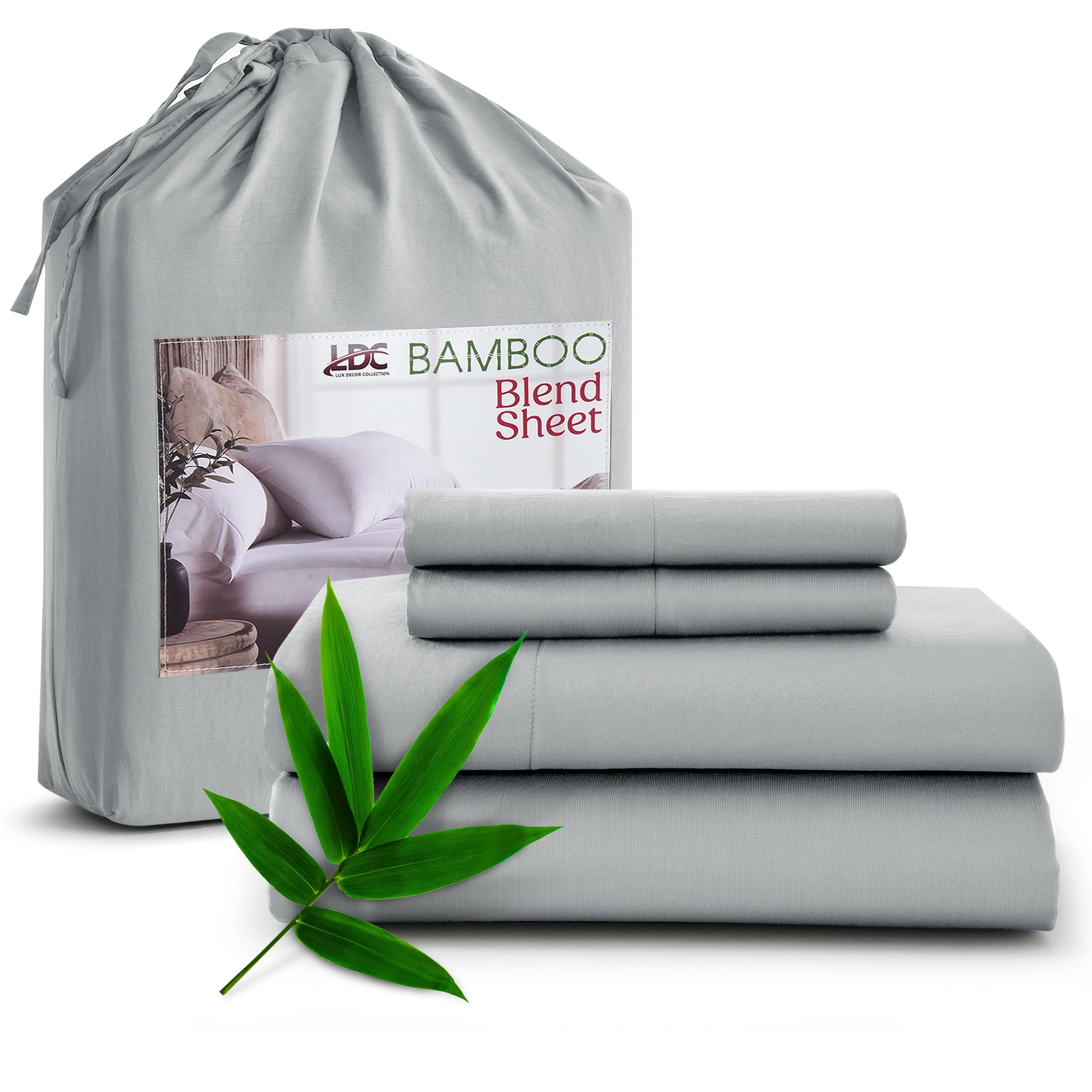 Rayon - 4 Piece Cooling Bed Sheets Set, Gray